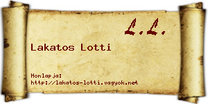 Lakatos Lotti névjegykártya